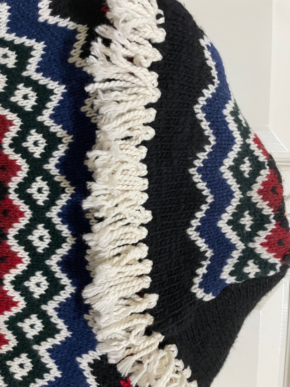 Polo by Ralph Lauren Black, White, Red & Navy Fair Isle Shawl Cardigan - Picture 10 of 16